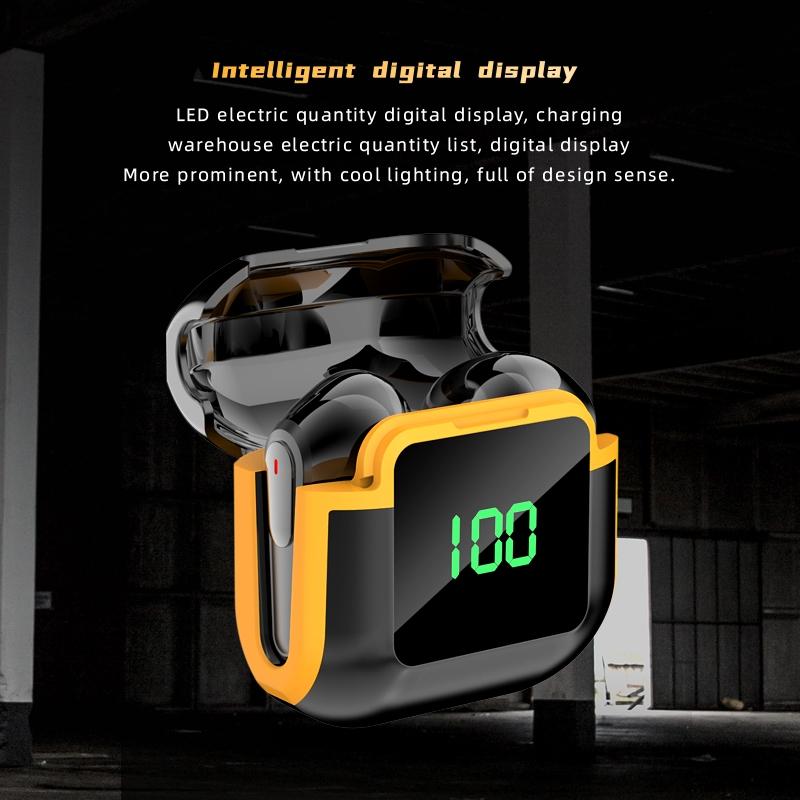 Intelligent Bluetooth Earphones with Digital Display - Pro 90 Hifi Black