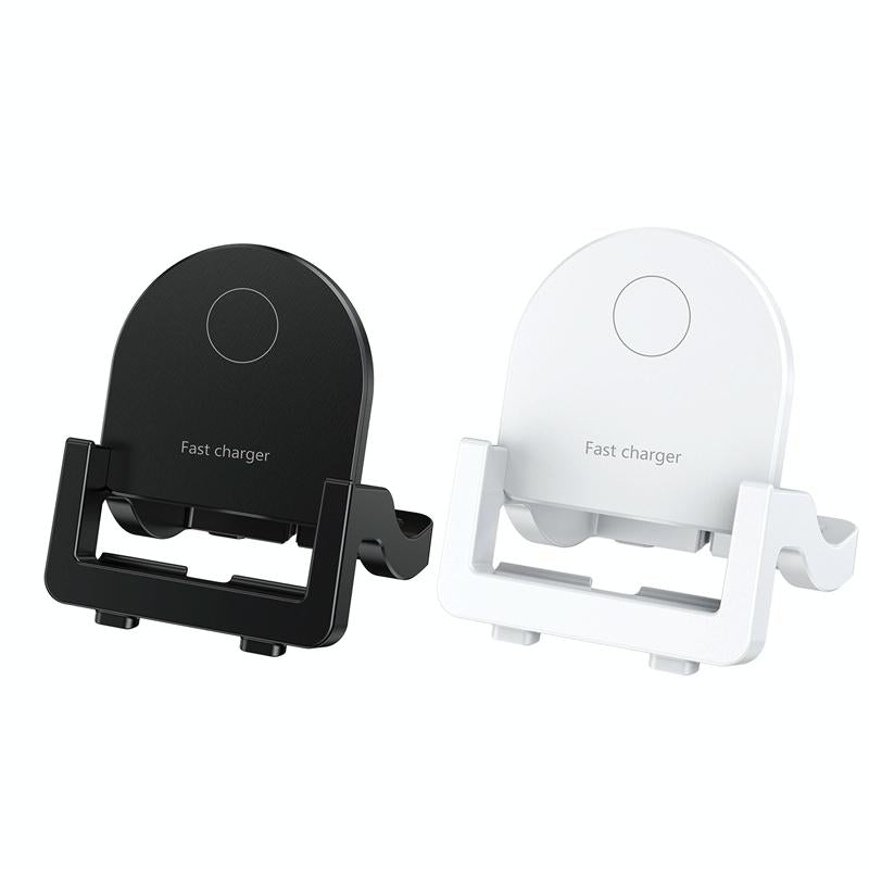 15W Vertical Wireless Fast Charger With Phone Holder - Black