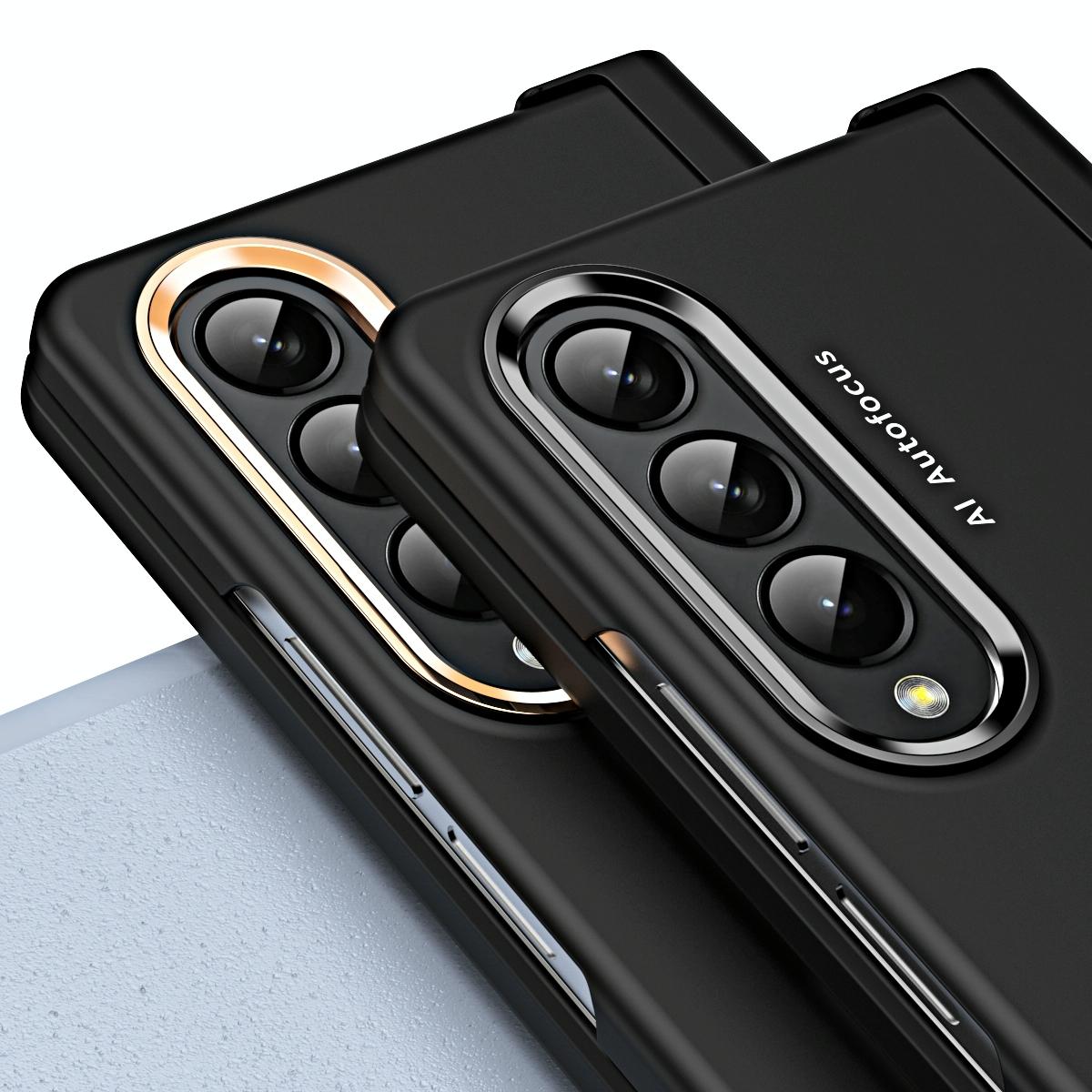 For Samsung Galaxy Z Fold4 5G Skin Feel Contact Lens Case - Black