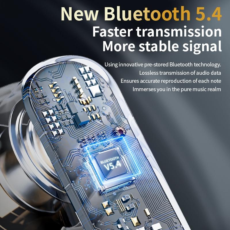 Wireless Bluetooth Earphones with Touch Screen & Noise Reduction - Black