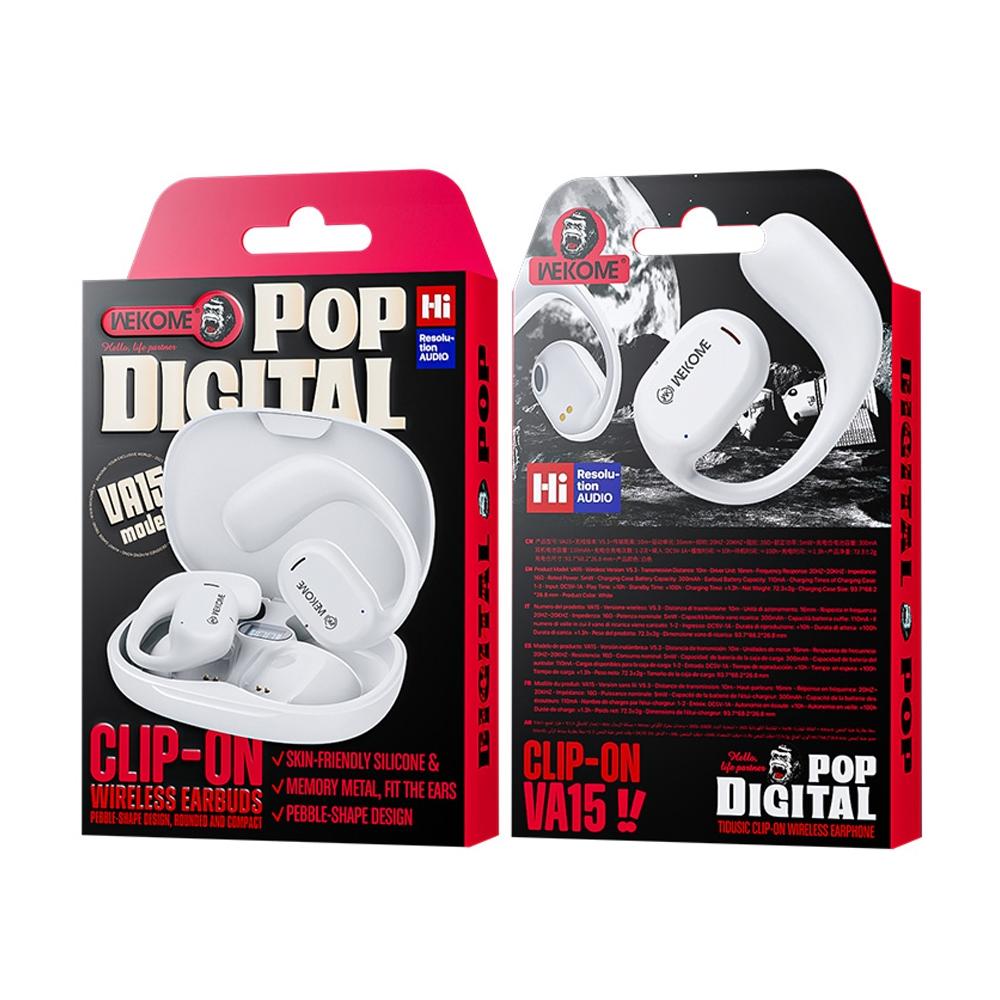 Wireless Bluetooth Earphone - Wk Va15 Air Conduction - Ear Hanging - Black