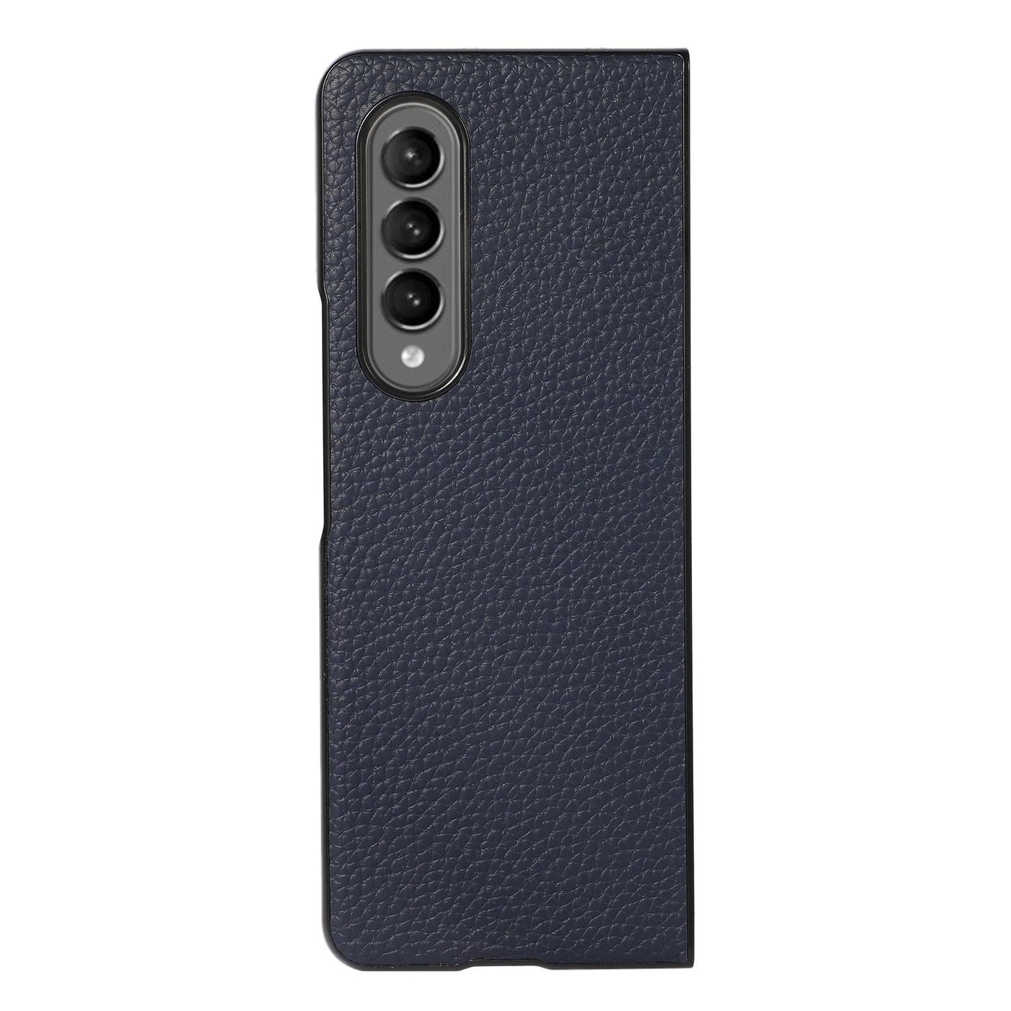 For Samsung Galaxy Z Fold4 5G Litchi Texture Case - Two Tone - Black