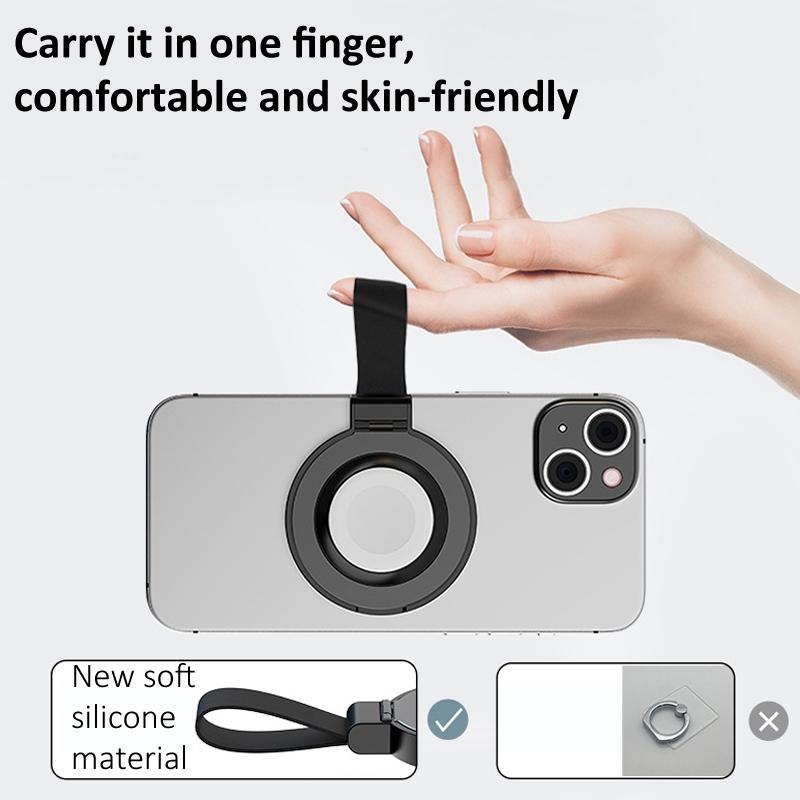 3 In 1 Magnetic Wireless Charger With Phone Ring Black