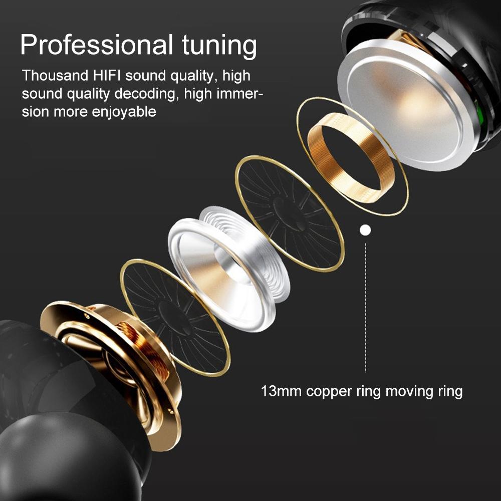 Wireless Bluetooth Earphone with Touch Screen & Noise Reduction - White