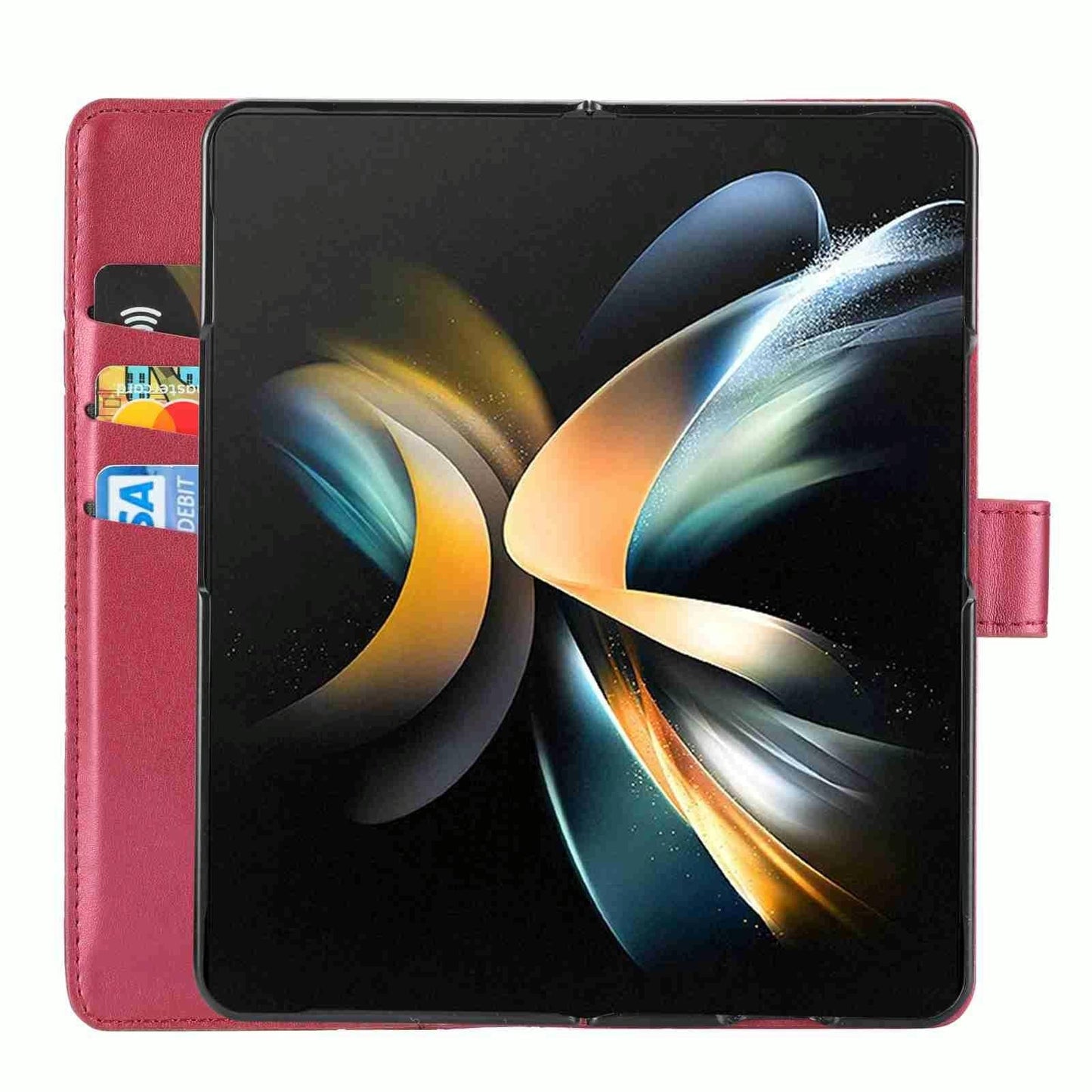 For Samsung Galaxy Z Fold4 5G Embossed Pu Leather Phone Case - Blue