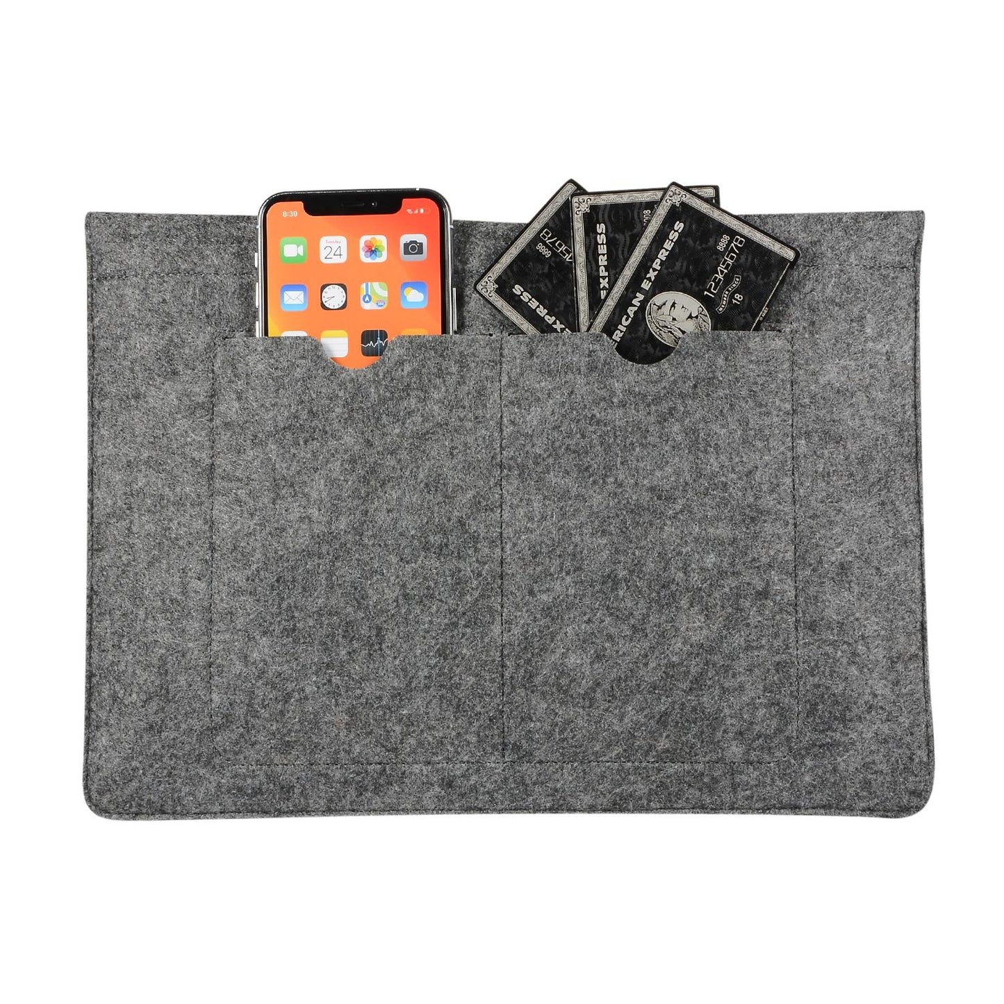 12 Inch Felt Liner Computer Bag for Notebook Protection - Black