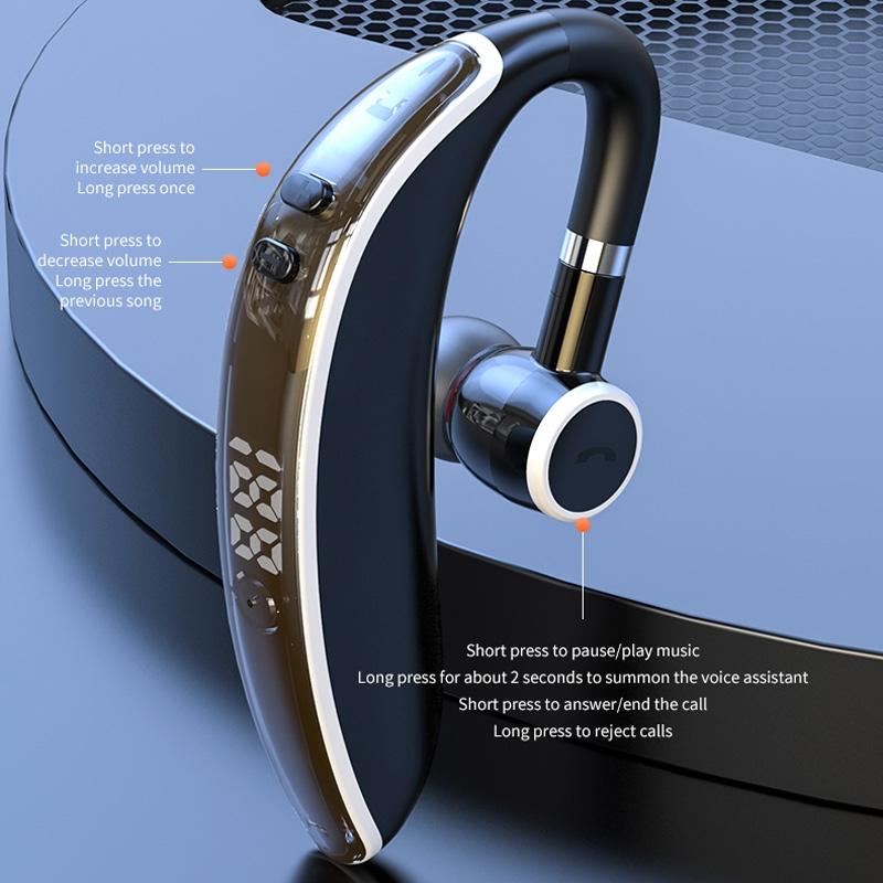 Universal Bluetooth Earphone - Single-ear Rotating Black / White