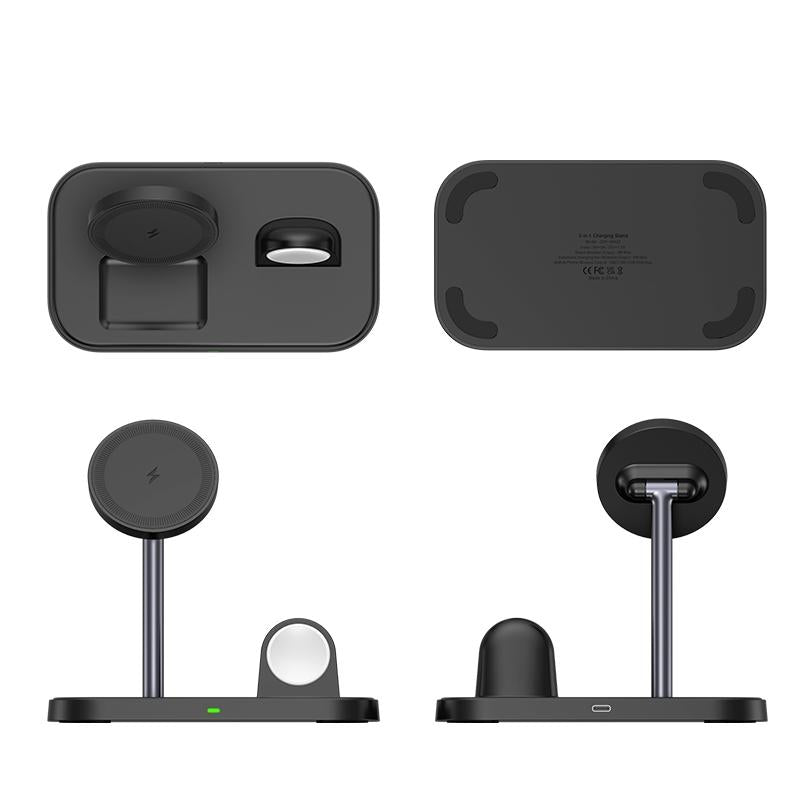 3 In 1 Magnetic Wireless Charger For Iphone & Airpods - White