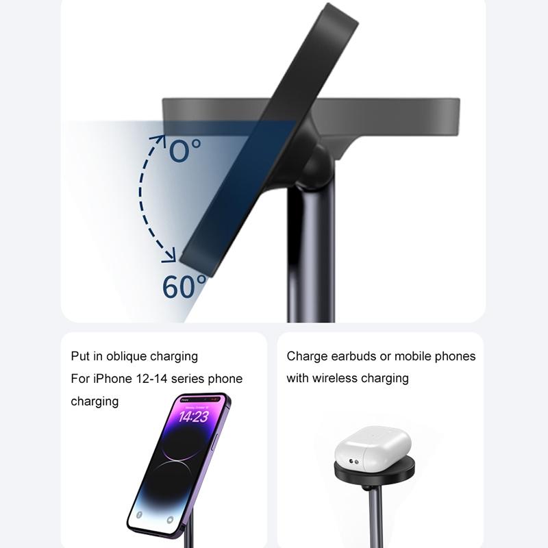 3 In 1 Magnetic Wireless Charger For Iphone & Airpods - White