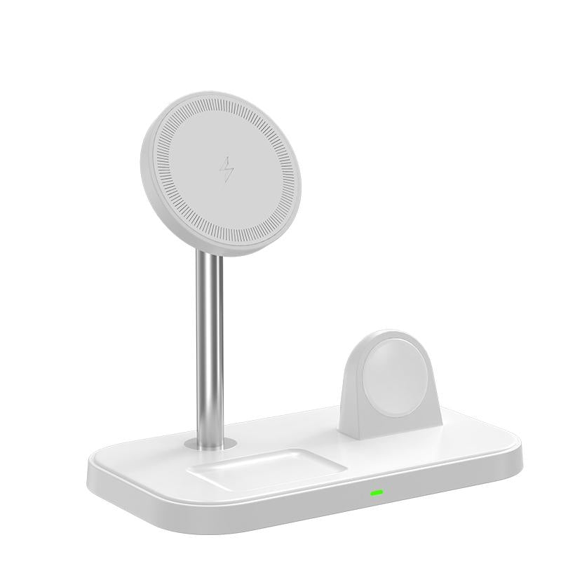 3 In 1 Magnetic Wireless Charger For Iphone & Airpods - White