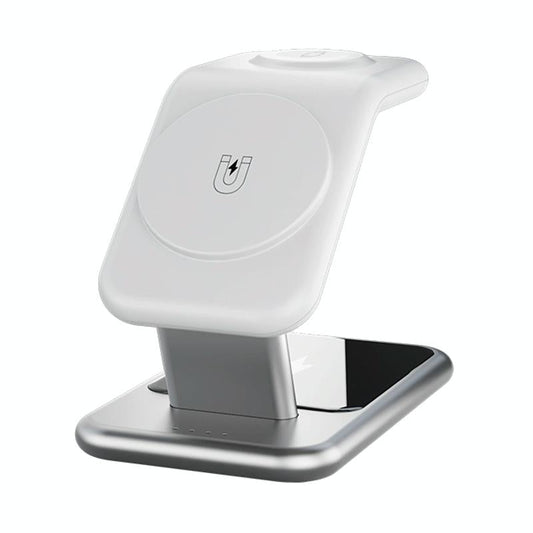 15W 3 In 1 Magnetic Wireless Charger - White