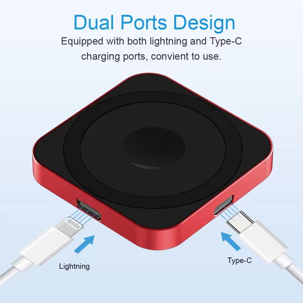 15W 3 In 1 Magnetic Wireless Charger For Smart Devices - Red