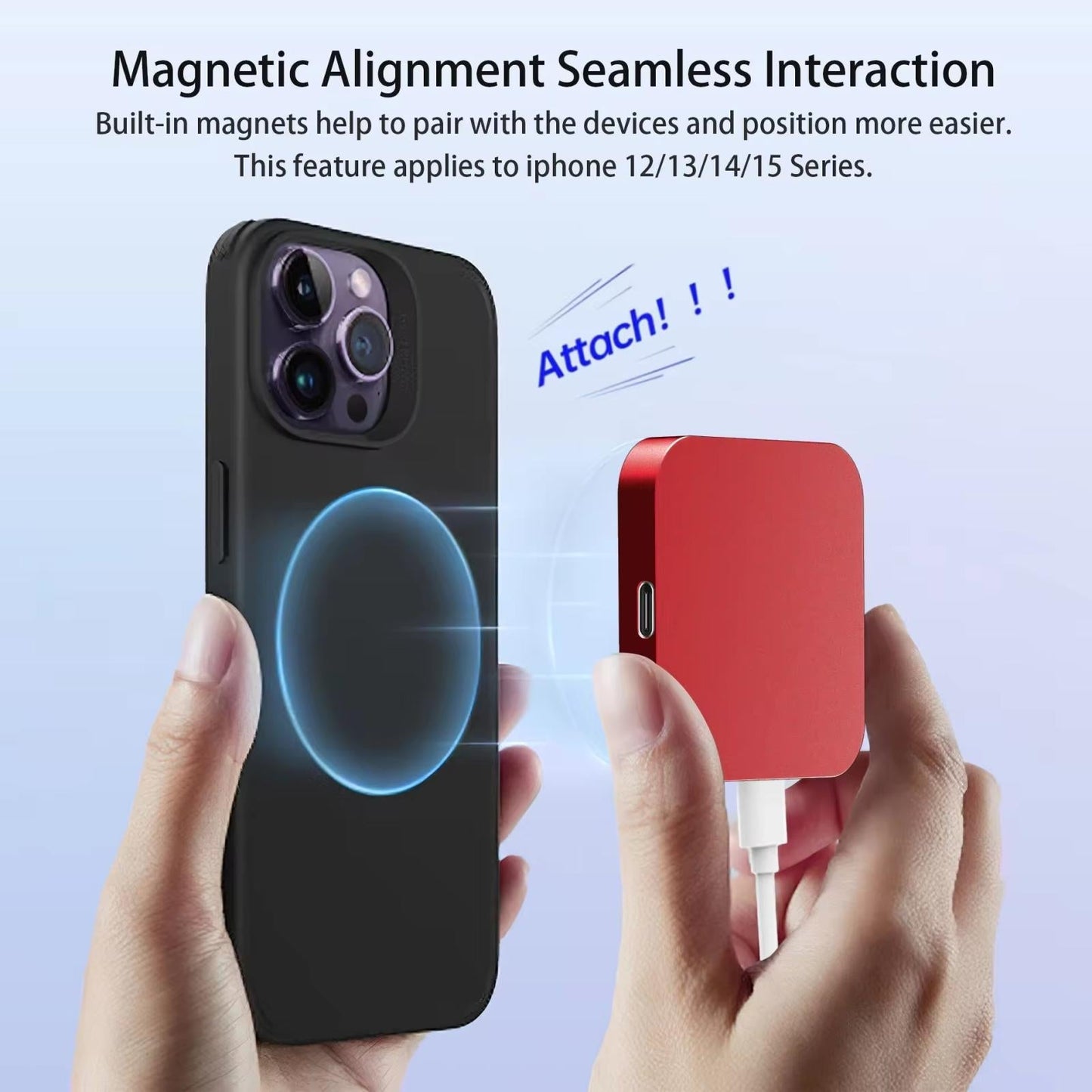 15W 3 In 1 Magnetic Wireless Charger For Smart Devices - Red