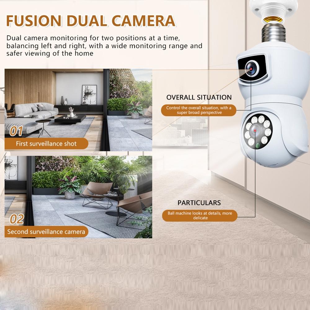 Smart Dual-Lens Motion Tracking Camera With Voice Intercom - White