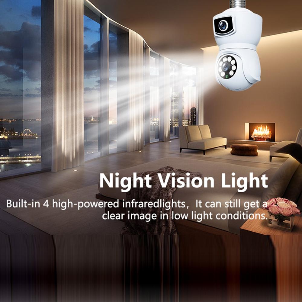 Smart Dual-Lens Motion Tracking Camera With Voice Intercom - White