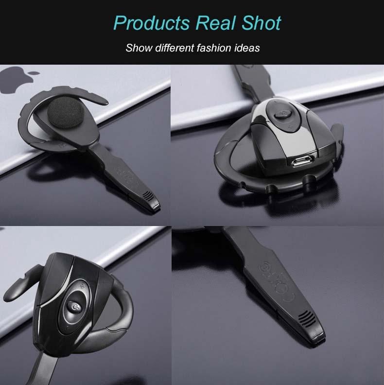 Business Bluetooth 5.0 Earphone with Hanging Ear Design - Black
