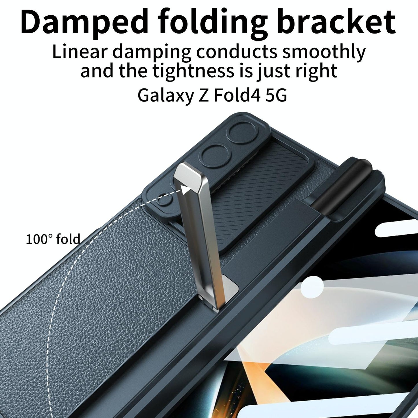 For Samsung Galaxy Z Fold4 5G Magnetic Leather Flip Case With Holder - Black