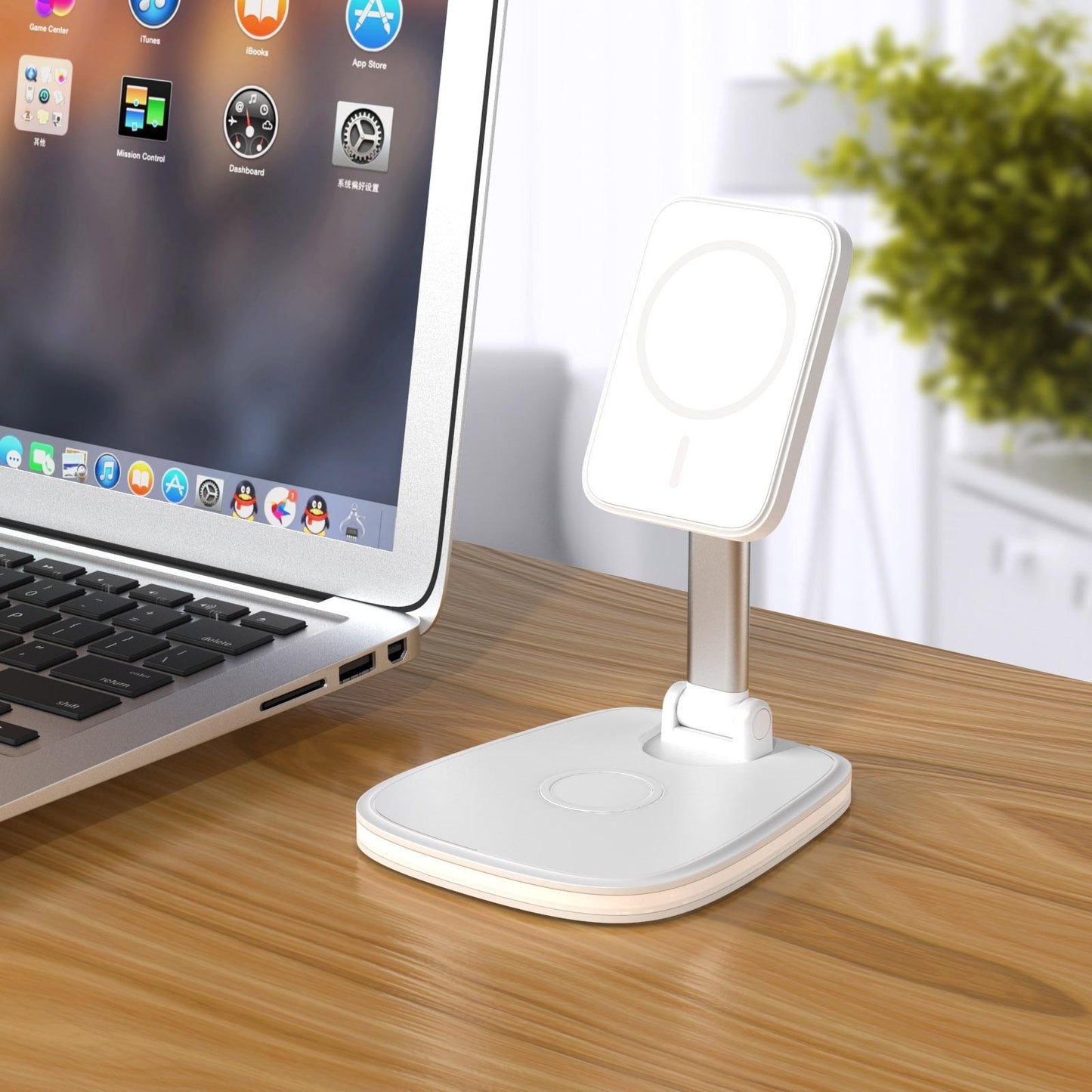 15W Multifunctional Desktop Wireless Charger - Black