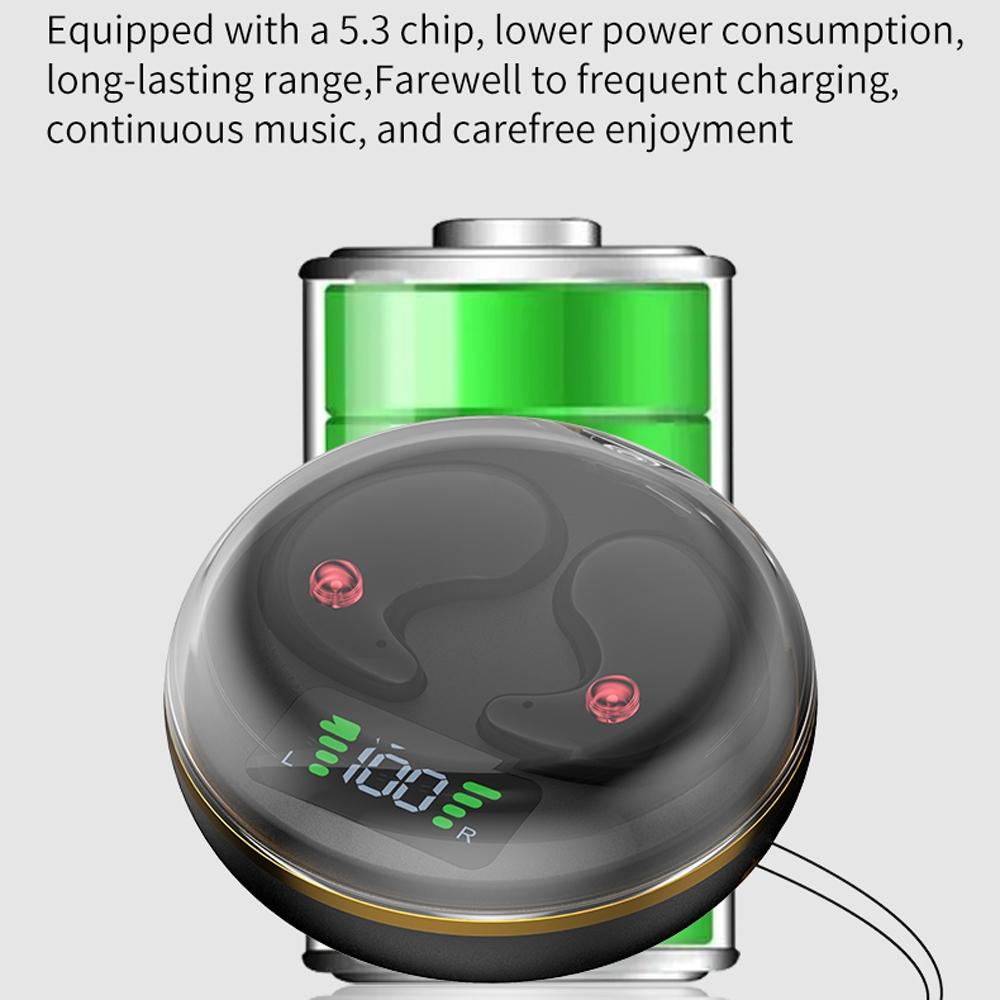 Mini Invisible Bluetooth Earphones with Charging Case - Black