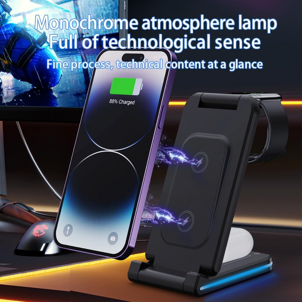 5 In 1 Foldable Wireless Charger 15W Black