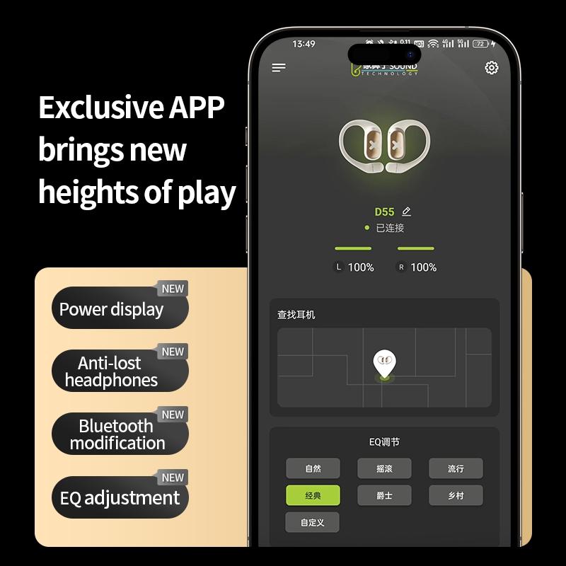 Bluetooth Earphones with Ear-mount Design - Beige