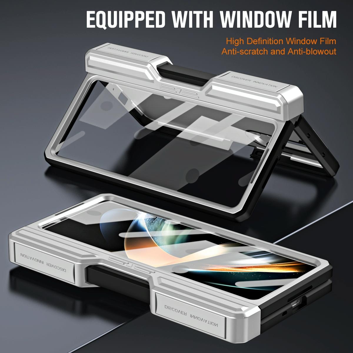 For Samsung Galaxy Z Fold4 5G Shockproof Tpu Pc Case With Pen - Black