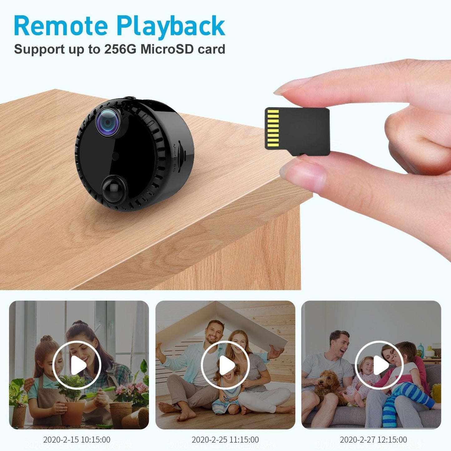 Hd Night Vision Wifi Camera For Home Monitoring - Black