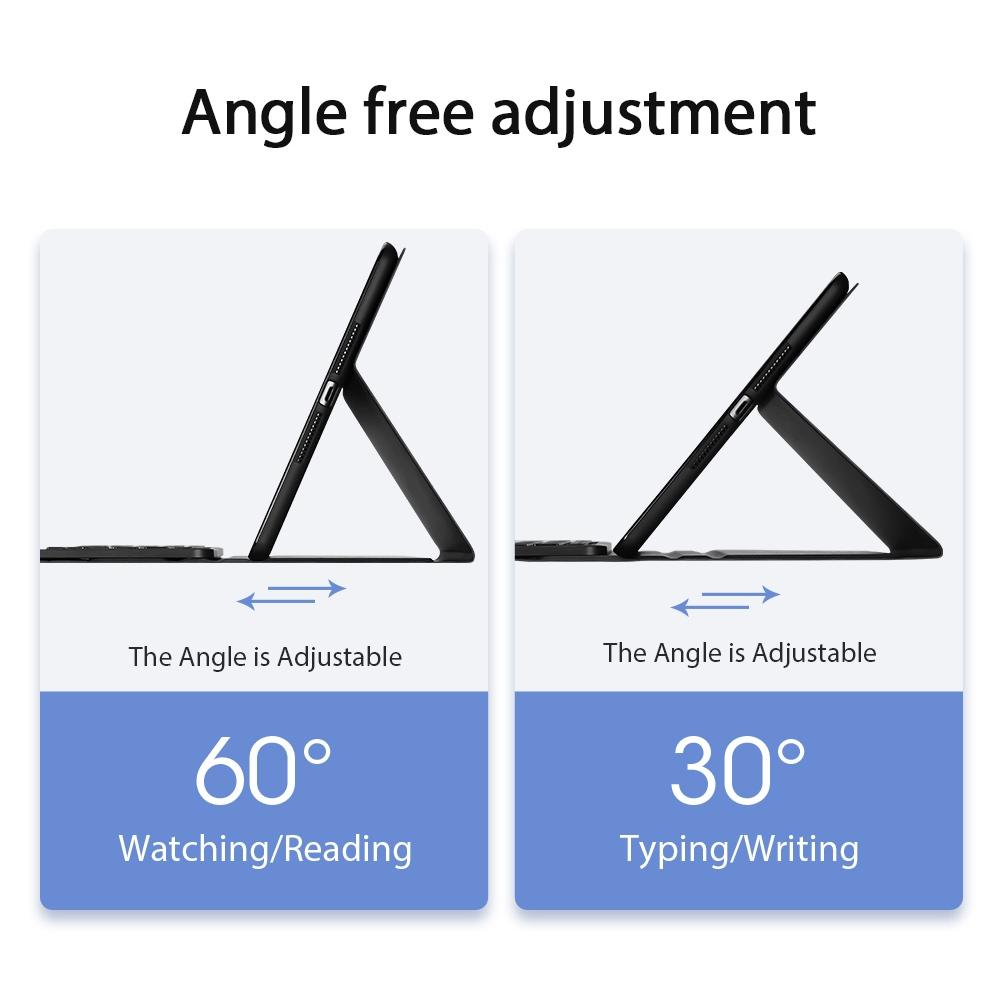 Smart Leather Case With Touchpad For Ipad 10.2 - Black