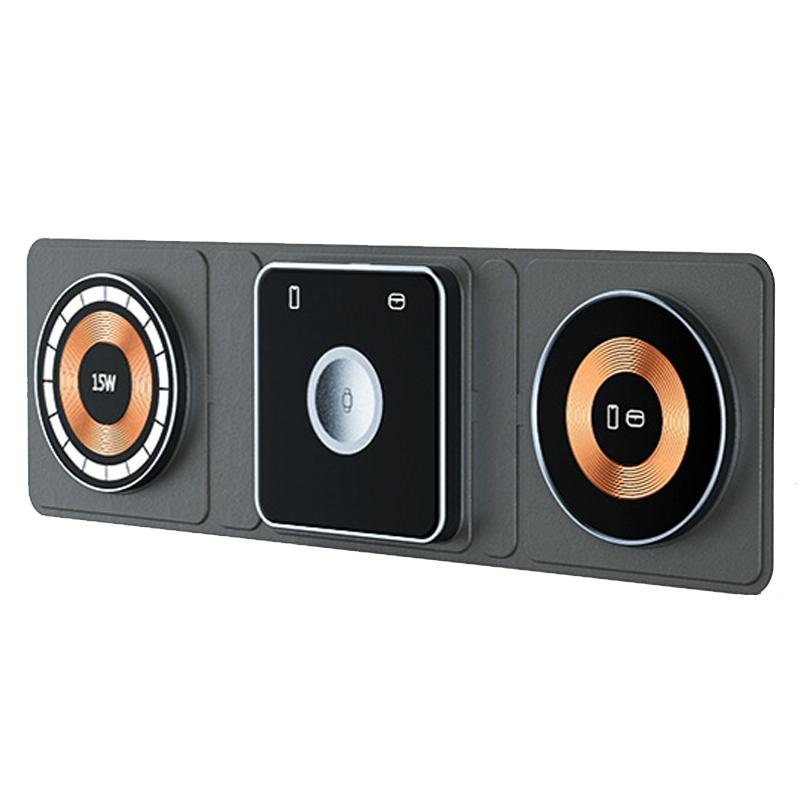 15W 3 In 1 Foldable Magnetic Wireless Charger