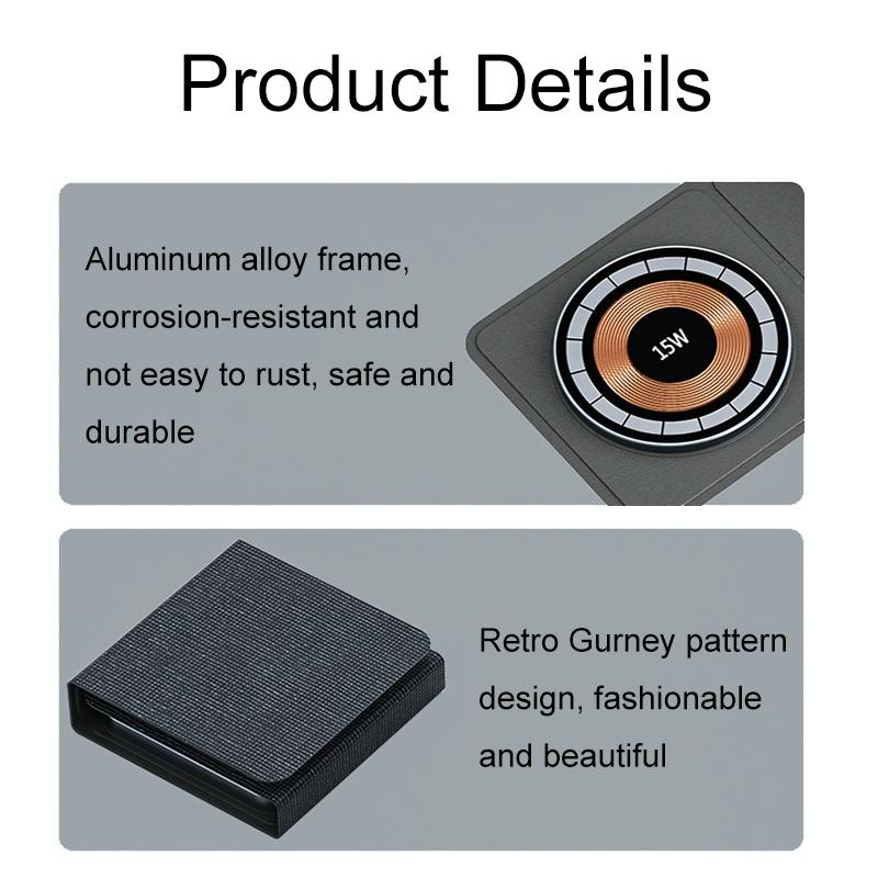 15W 3 In 1 Foldable Magnetic Wireless Charger