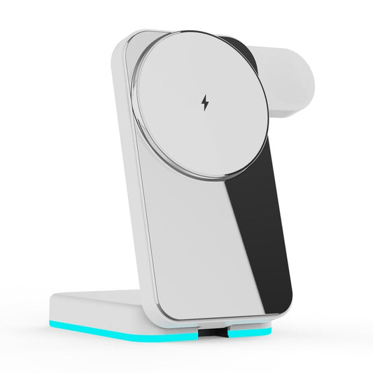 Foldable 3 In 1 Rgb Led Wireless Charger - Black