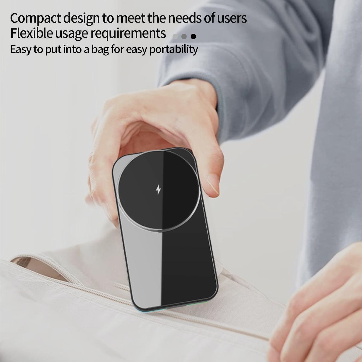 Foldable 3 In 1 Rgb Led Wireless Charger - Black