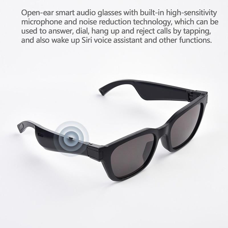 Waterproof Bluetooth Glasses Earphone - Mini Binaural Smart Call - Black Sunglasses