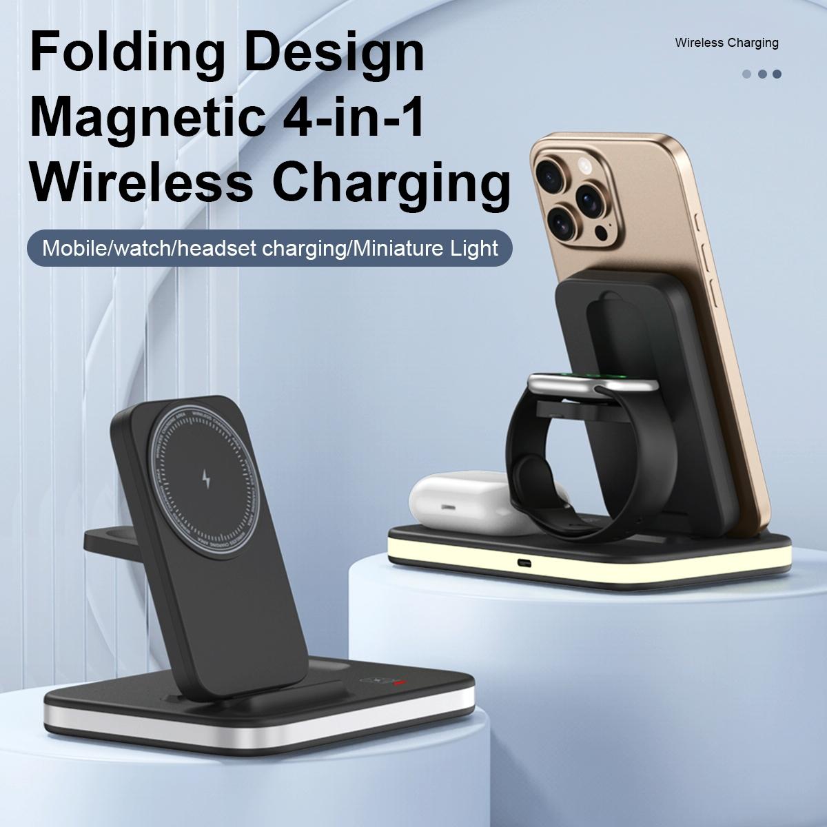 4 In 1 Magnetic Fast Wireless Charger - Gold