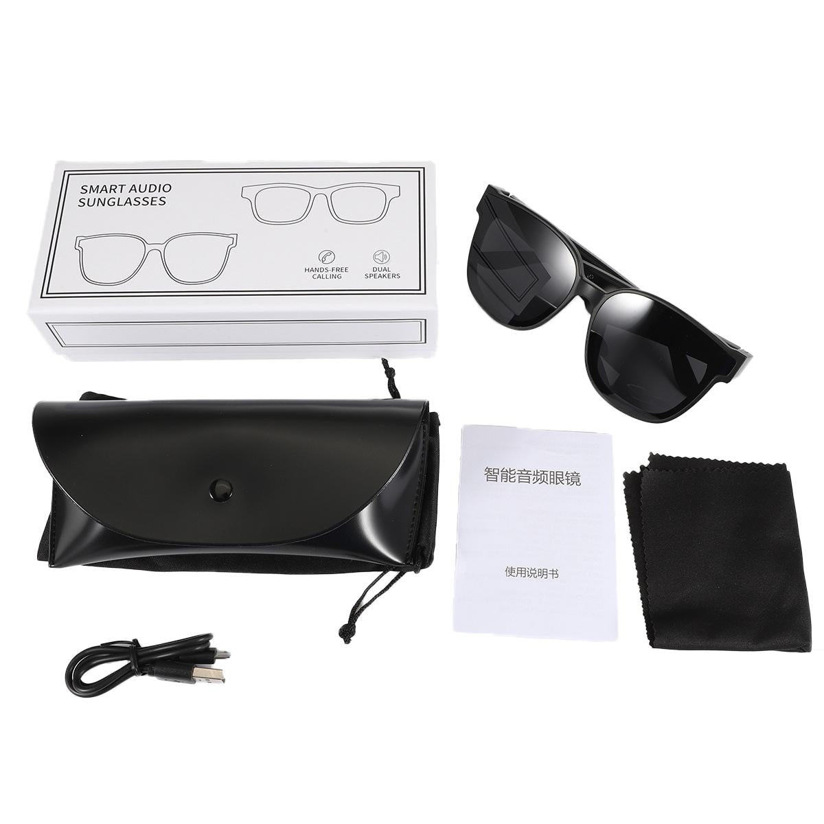 Smart Audio Sunglasses with Bluetooth Earphone - A13 - Dark Gray