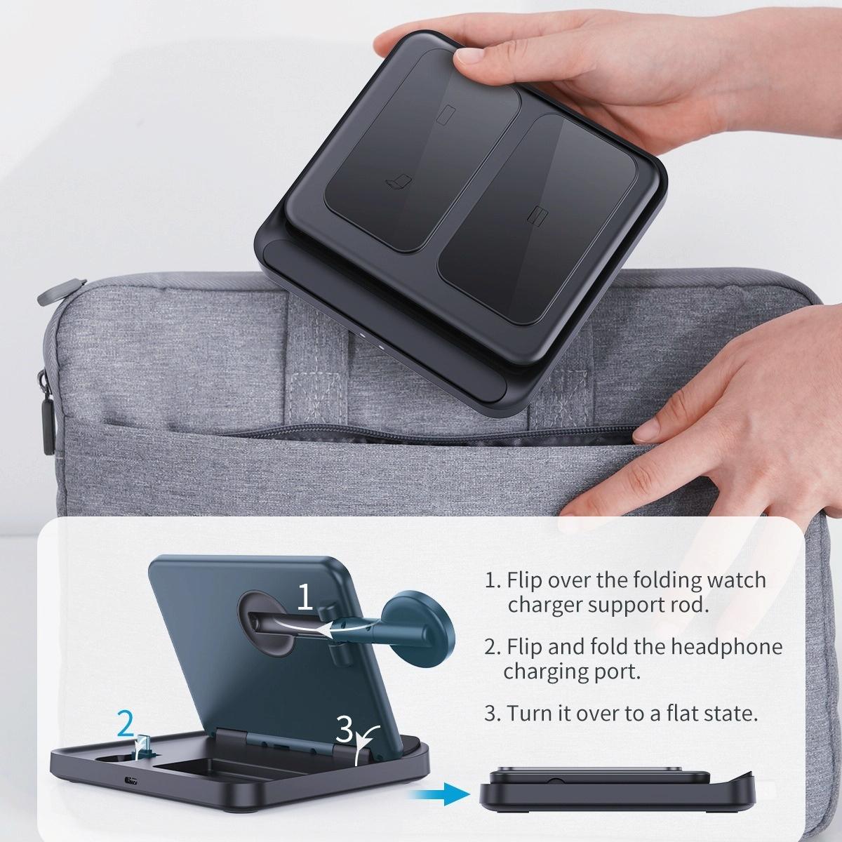 3 In 1 Wireless Charger For Samsung Galaxy Z Fold Black