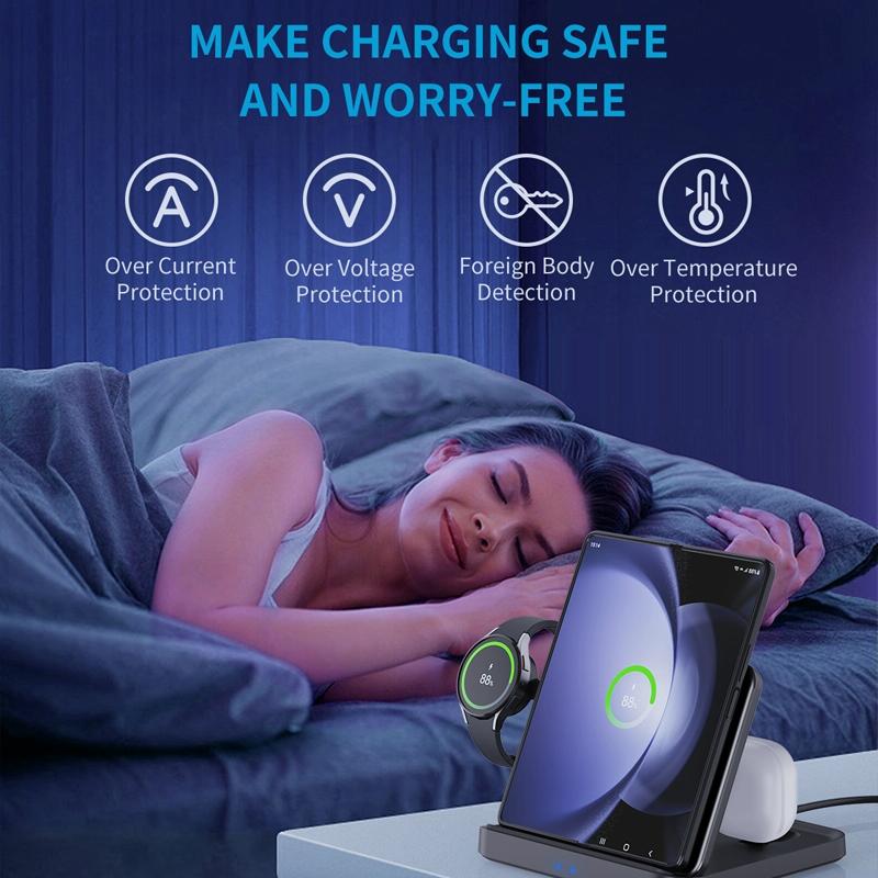 3 In 1 Wireless Charger For Samsung Galaxy Z Fold Black