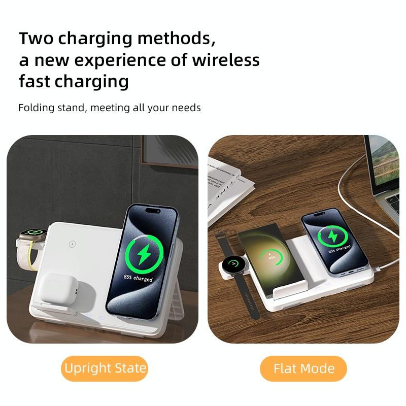 15W Magnetic Wireless Charger With Night Light - Black
