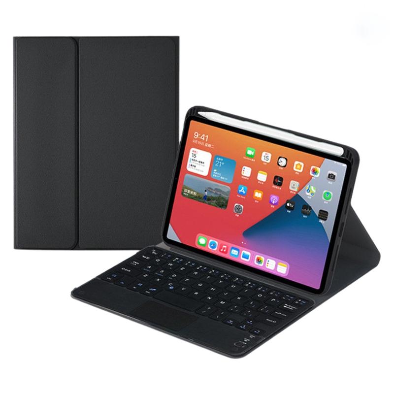 Detachable Bluetooth Keyboard Leather Tablet Case For Ipad Mini 6 With Touchpad & Holder - Black