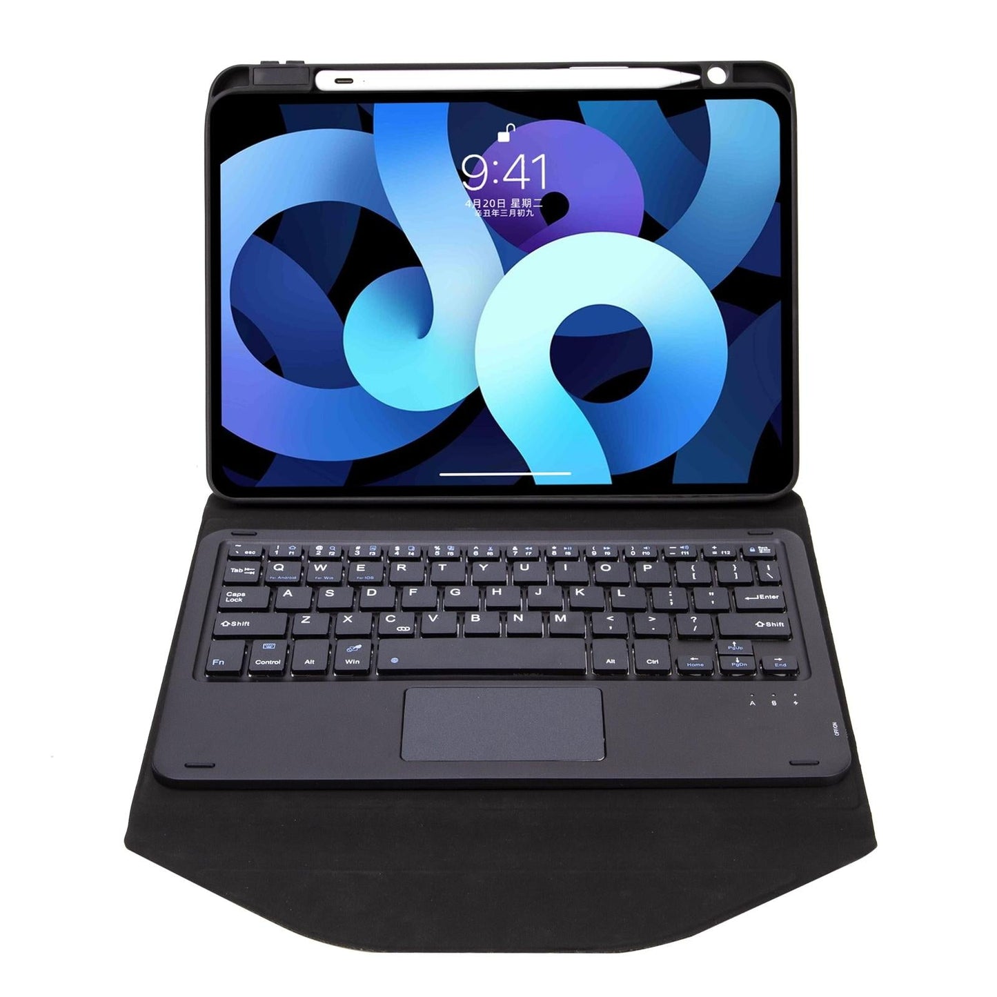 Bluetooth Keyboard Leather Case For Ipad Pro 11 With Pen Slot And Touchpad - Black