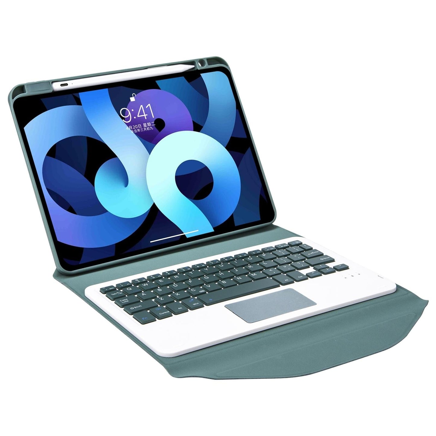 Bluetooth Keyboard Leather Case For Ipad Pro 11 With Pen Slot And Touchpad - Black