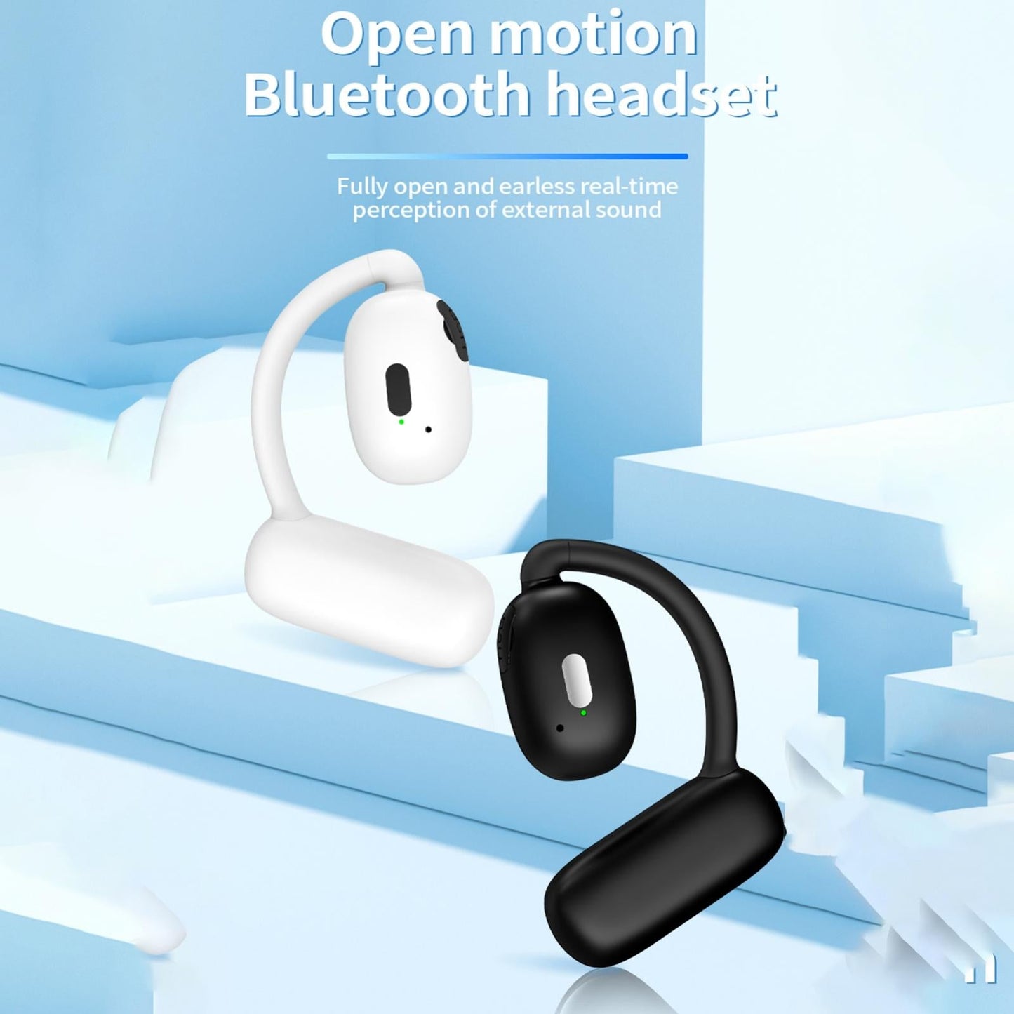 Wireless Hanging Earbuds with Bluetooth V5.4 Stereo Sound - Black