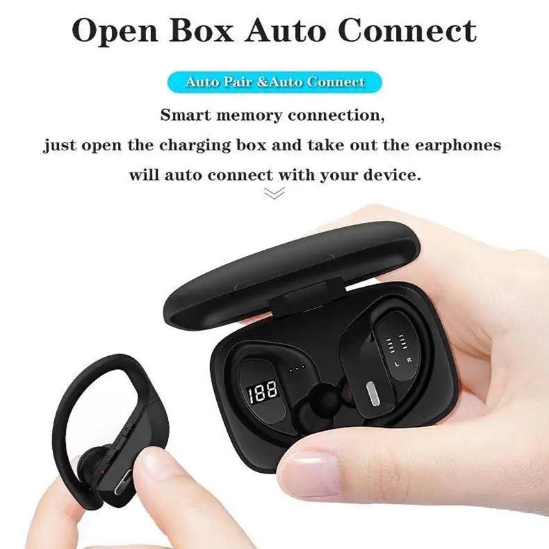 Wireless Noise-cancelling Bluetooth Earbuds with Dual Battery Display - T17 Black