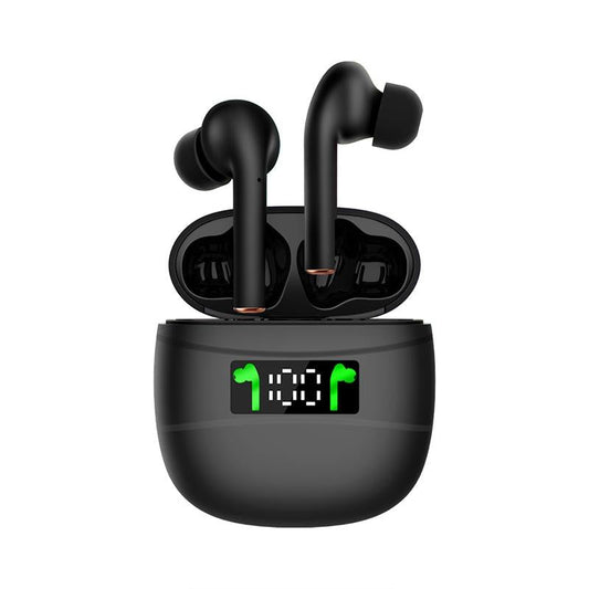 Waterproof Wireless Bluetooth Earbuds with Led Display and Hifi Sound - Black