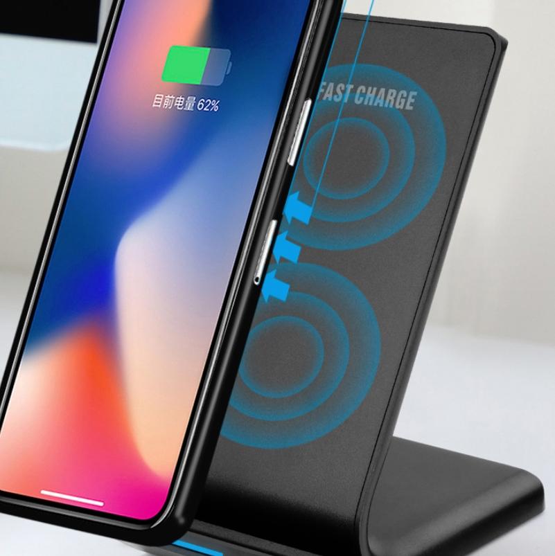 10W Vertical Wireless Charger For Smartphones Black