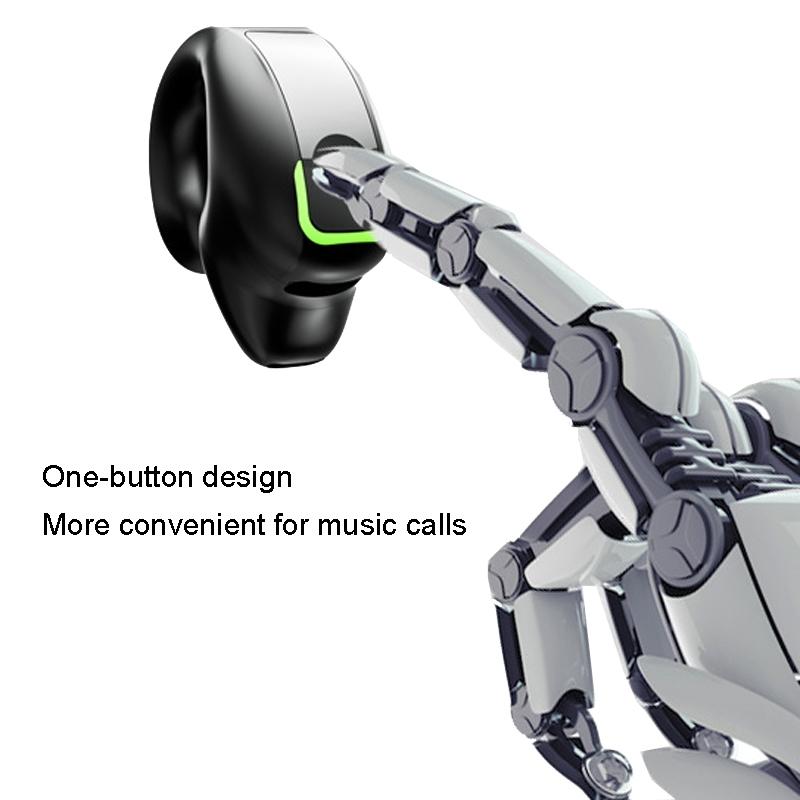 Lightweight Waterproof Bluetooth Earphone with Clip - Single-ear - Black