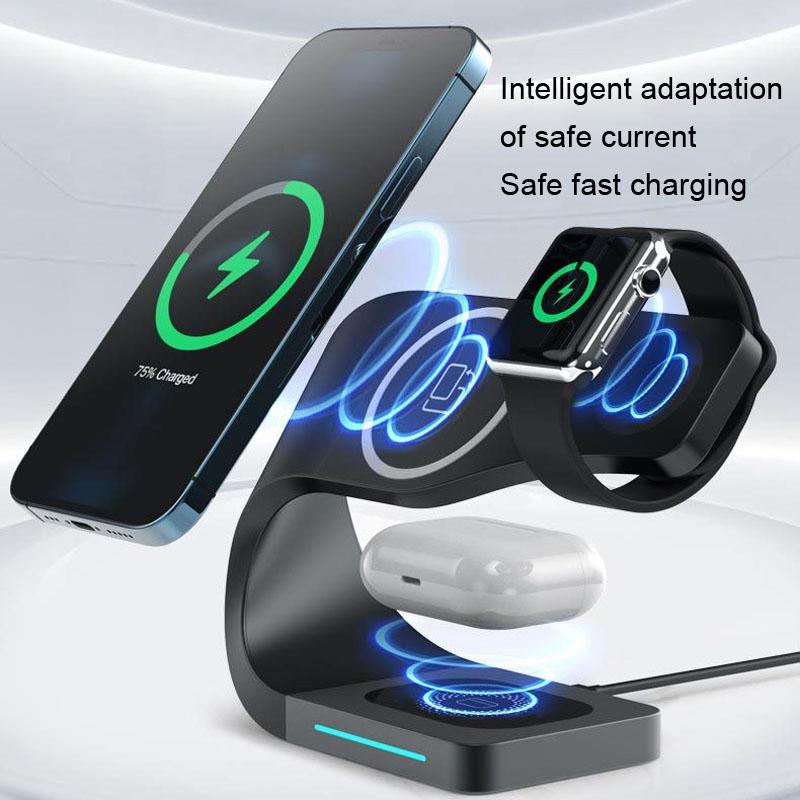 4 In 1 Wireless Charger For Phone Watch Airpods - Black