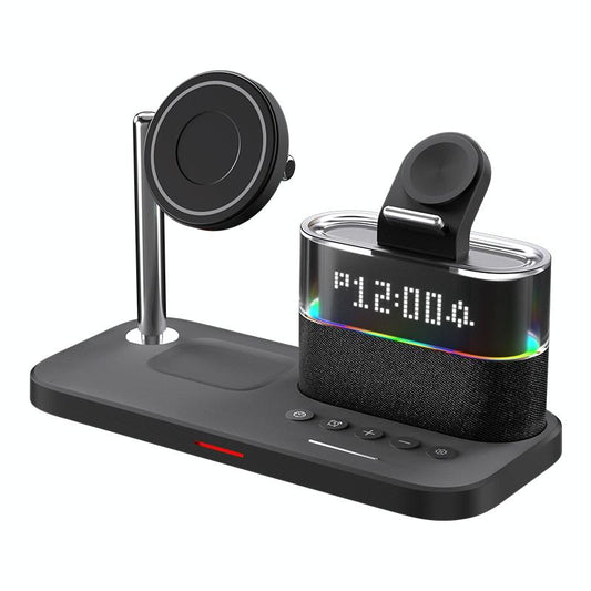 15W Wireless Charger Clock Lamp Multifunctional - Black