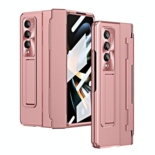 For Samsung Galaxy Z Fold4 5G Folding Case With Integrated Hinge - Rose Gold