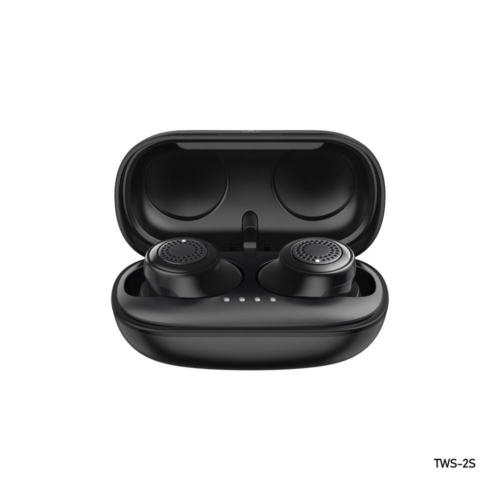 True Wireless Bluetooth Earphones with Charging Box - 5.0 - Black